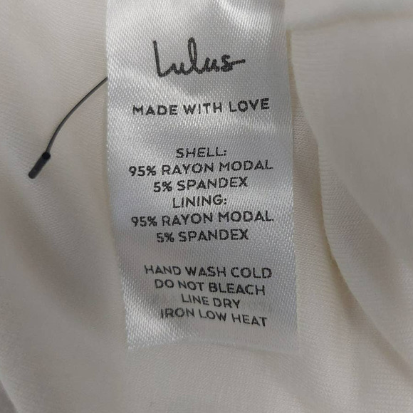 LULU'S SZ M Just Breathe White Belted Slit Rayon Blend Wide Leg Jumpsuit NEW B23 - Picture 8 of 8